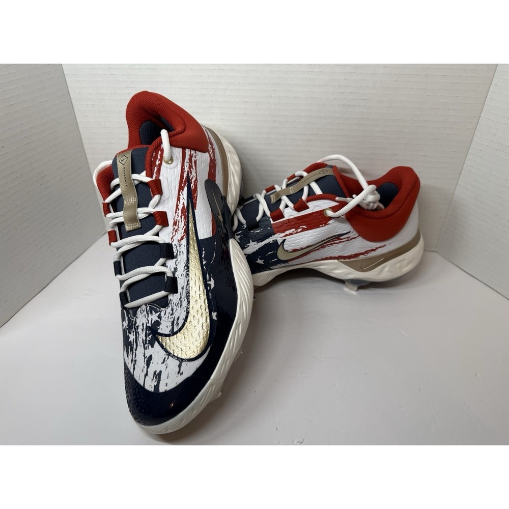 New Nike Alpha Huarache Elite 4 Low Team USA 4th Of July FZ7345-102 Men's 12 - Picture 2 of 15